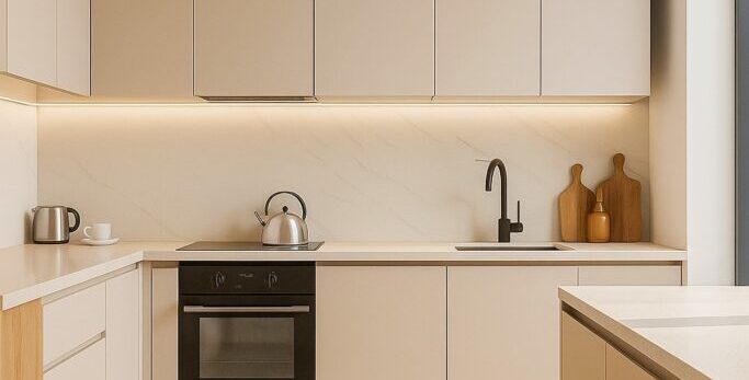 Finecraft Cabinets - euro -Matte Cream Toffee Kitchen